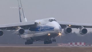 идеальная посадка и необычный старт Ан-124 Руслан Волга-Днепр RA-82081