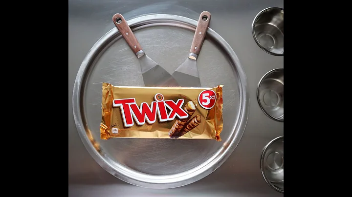 Fried Ice cream Rolls satisfying Street Food Video from Twix chocolate bar Biscuit caramel 먹방 - ASMR