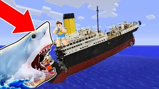 TUBARÃO ENGOLIU O TITANIC GIGANTE NO ROBLOX!! (SharkBite 🦈)