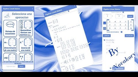 App Algebra Lineal Basico | Operaciones con matrices | Gauss-Jordan | Inversa de una matriz | etc.
