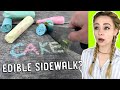 Making a realistic sidewalk chalk cake on 100 edible cement