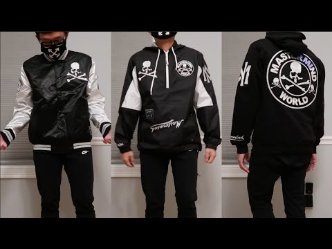 mastermind × Mitchell & Ness Men's Black/Gray Mastermind Full-Zip Warmup Jacket