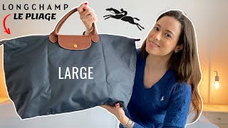 Longchamp 'Le Pliage' Overnighter in Navy