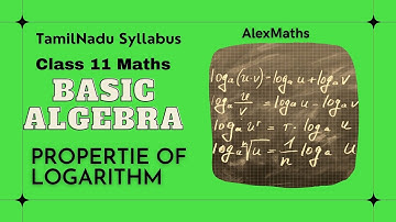 Properties of Logarithm | Class 11 Maths | Basic Algebra | Unit 2 | TamilNadu Syllabus