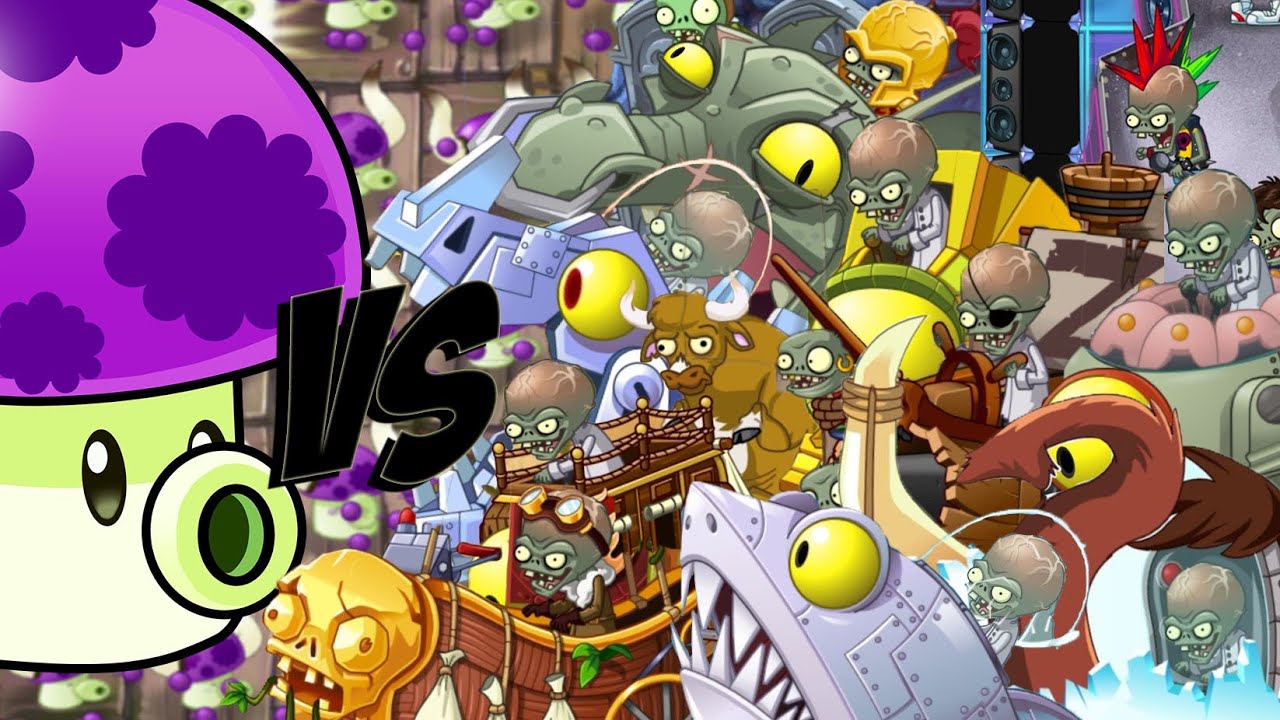 Plants vs Zombies 2 Epic Hack : Puff Shroom vs Each Zombots Specials ...