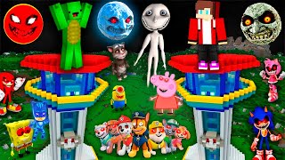 ALL Scary MONSTERS vs JJ and Mikey Paw Patrol EXE Security House in Minecraft Maizen LUNAR MOON