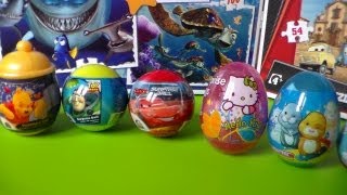 8 Surprise Egg Ball Cars Toy Story Kinder Joy Disney Hello Kitty Jajko Niespodzianka