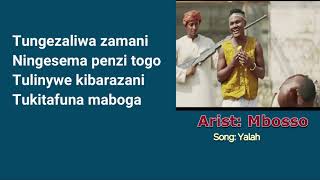 Mbosso -Yalah lyrics