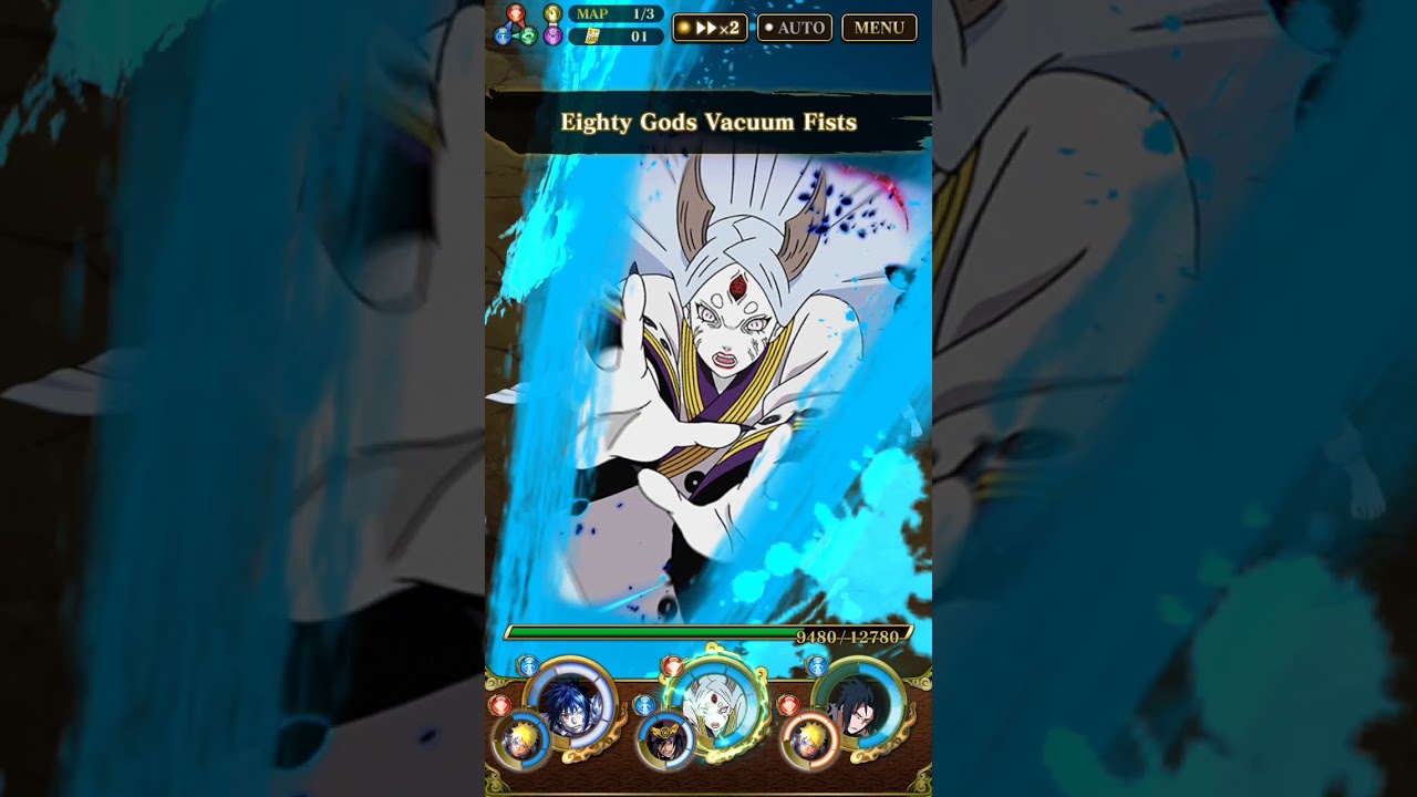 Naruto Blazing:Final Valley Naruto/Sasuke Heart-Body Team Vs Asuma Super Impact Event (SS Rank)