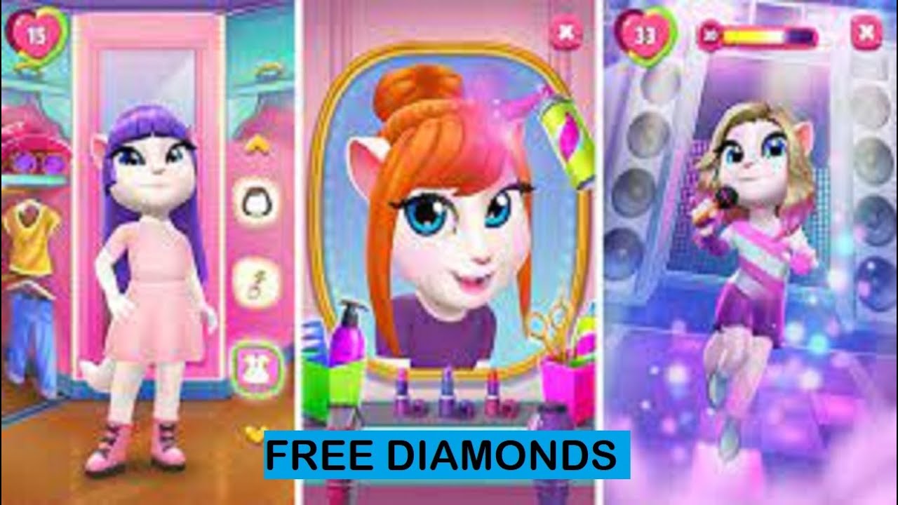 Tips Cheat My Talking Angela 2 on Mobile 🤑 How to glitch Diamonds in My