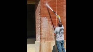 Removing hard water stains on brick