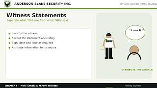 Ontario Security Guard Training | Chapter 4: Note Taking & Report Writing | Anderson Blake Security