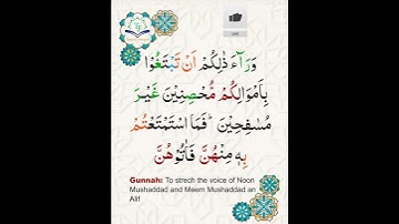 Learn Tajweed of Surah An-Nisa Ayat 24 | تعلم التجويد - سورة النساء    | Tajweed Rules + Practice
