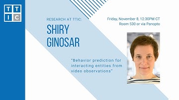 "Behavior prediction for interacting entities from video observations" - Shiry Ginosar