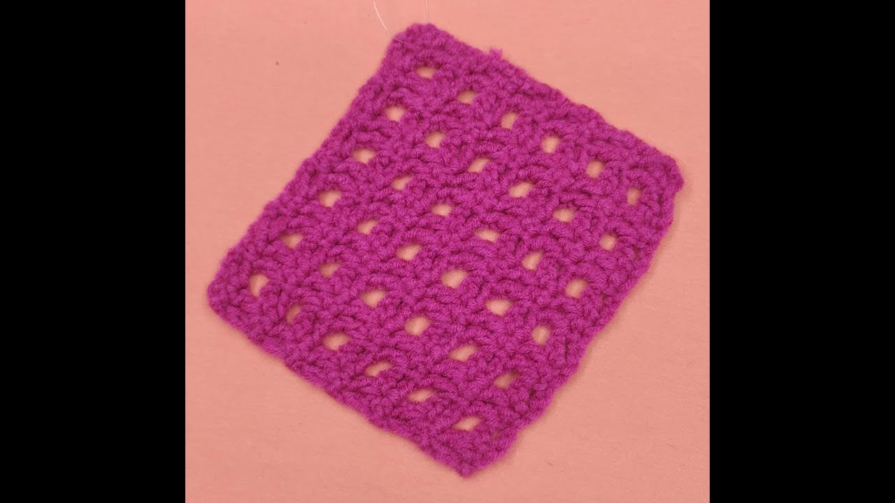 Crochet Square net in Square - Learn 1 crochet stitch a day - YouTube