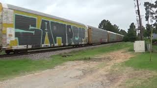 UP 7943 With AC44CW Power Leads Auto Rack Magnolia,Tx