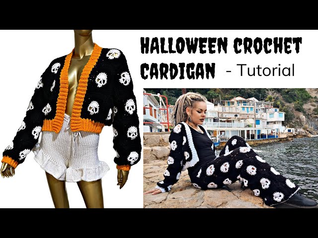 Halloween crochet cardigan | ghostober crochet cardigan | crochet