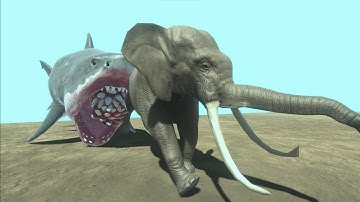 Mutant Megalodon vs Elephant FAMILY - Animal Revolt Battle Simulator