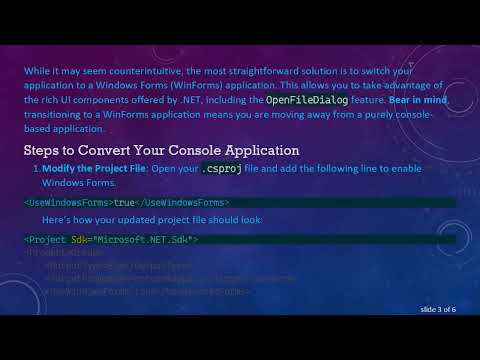 How to Create an Open File Dialog Box in a .NET Core Console Application