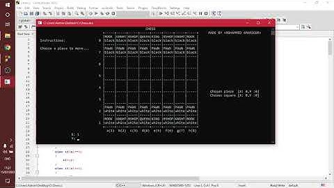 Chess game using c language (UPDATE 2.0) with link to the source code.