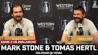 Mark Stone & Tomas Hurtl PROUD of Gameplan vs Colorado After Avs CHOKE 3-0 Lead in Game 3 @ Vegas