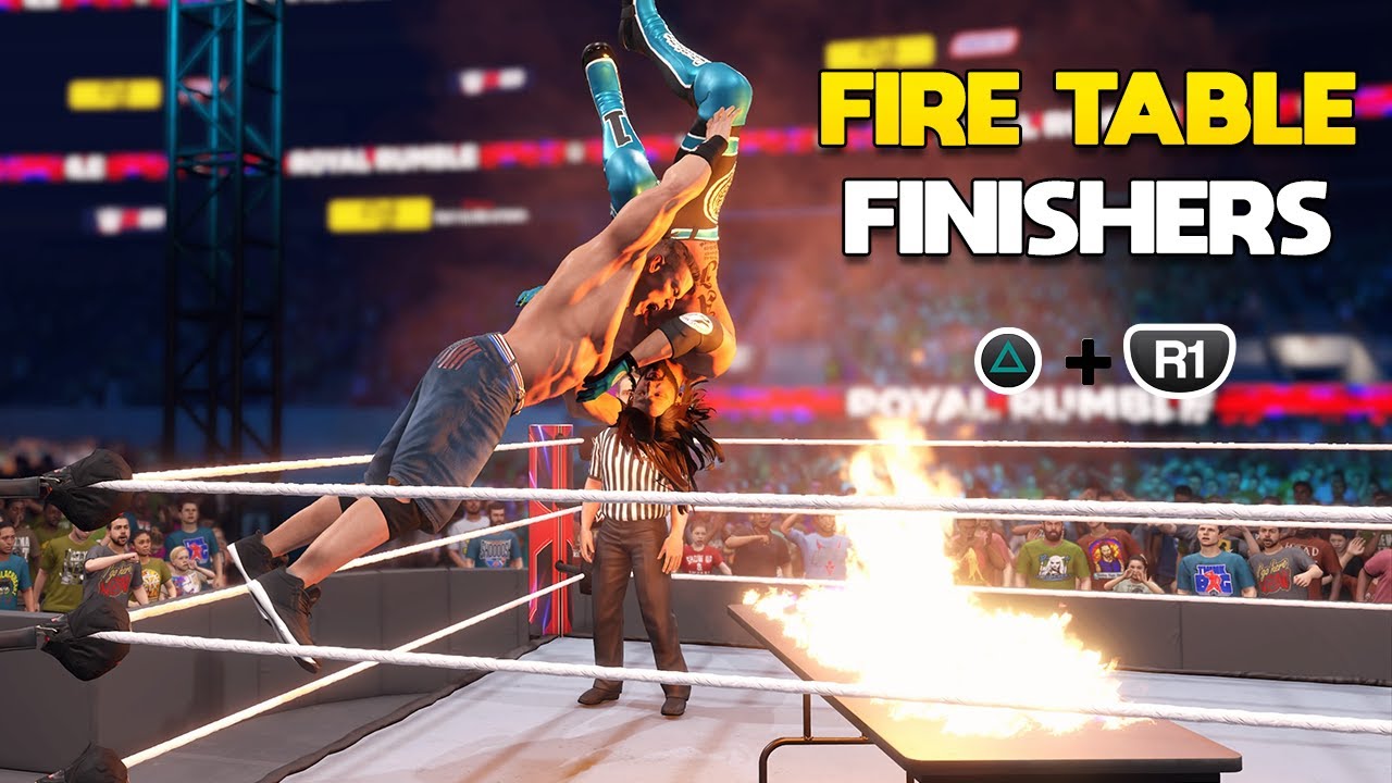 Burning Table Finishers In WWE 2K23