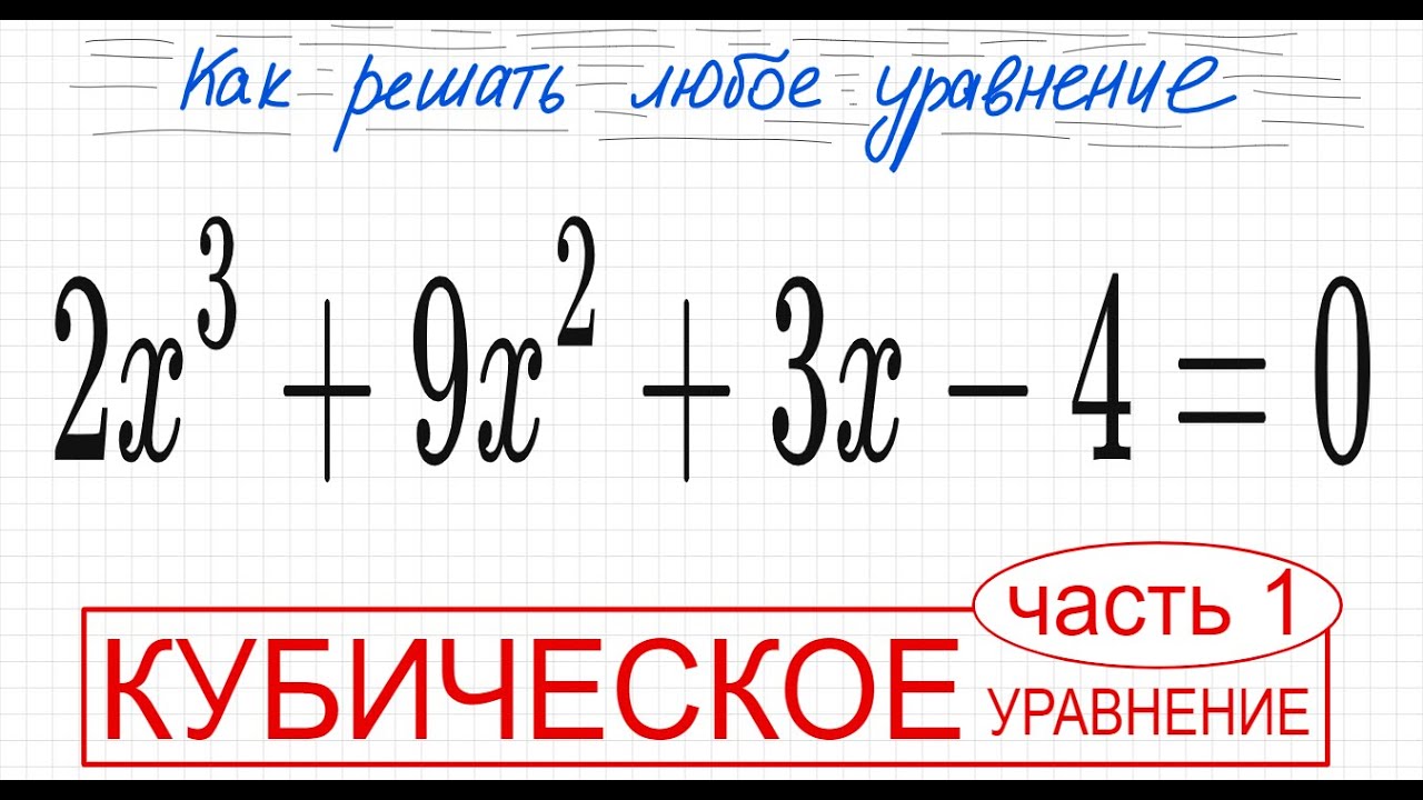 №8 Кубическое уравнение 2x^3+9х^2+3x-4=0 т Безу Деление столбиком ...