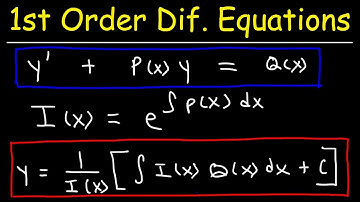 First Order Linear Differential Equations