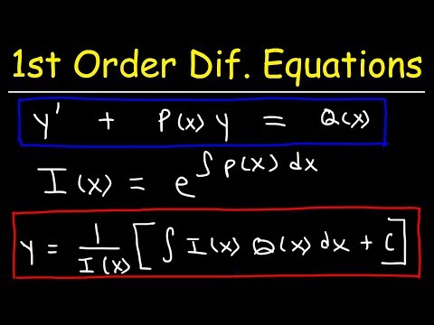 Video: How To Solve A First Order Differential Equation