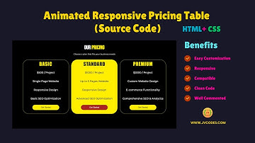 How to Create a Animated Responsive Pricing Table Using HTML and CSS (Free Source Code)