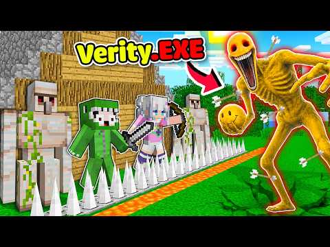 KHANGG AND YUNA 24H CHALLENGE: BUILDING A SAFE HOUSE FROM VERITY.EXE IN MINECRAFT 😨