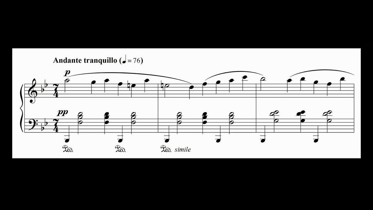 Prelude No. 4, with score, from Nine Preludes for Piano Solo by Robert Cunningham