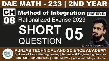 DAE MATH 233 Chapter 8 Short Question 5 | Applied Mathematics