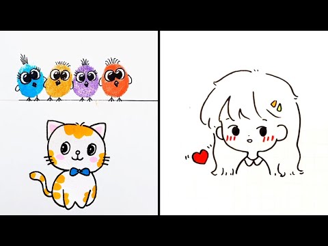 Easy Drawing Tricks For Beginners. Simple Drawing Tutorials