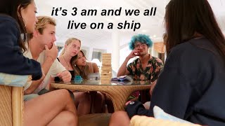 PULLING AN ALL NIGHTER ON SEMESTER AT SEA WITH MY FRIENDS