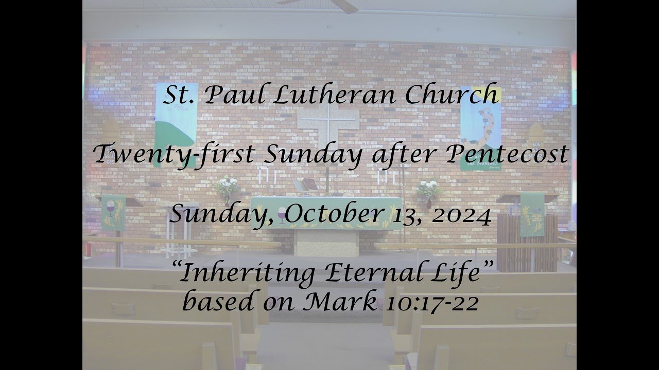 Worship Service - Twenty-first Sunday after Pentecost (10-13-24) - YouTube