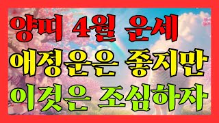 2024년 4월 양띠운세 애정운은 좋지만 이것은 조심해야합니다.