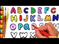 Alfabeto - Como desenhar e pintar! Alphabet - How to draw and color!