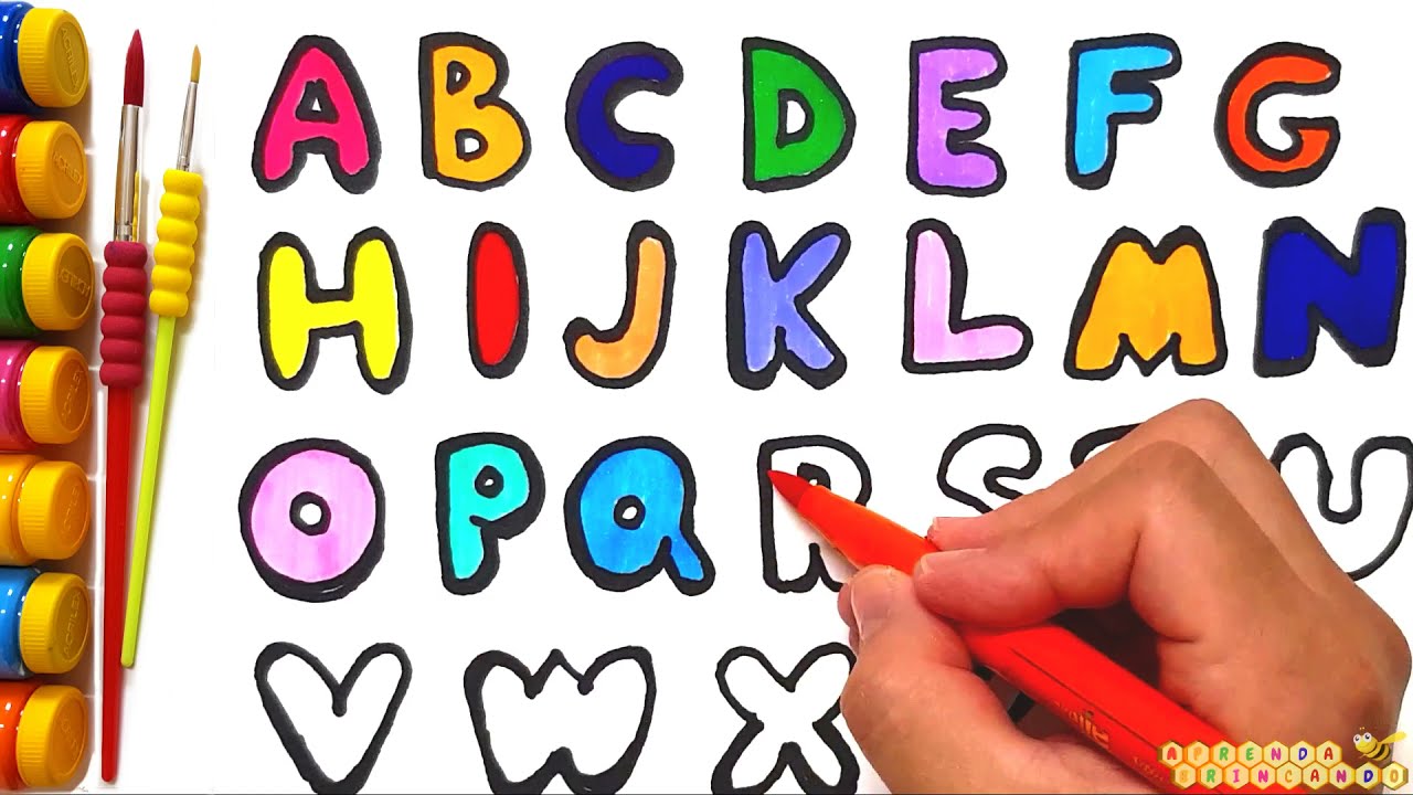 Alfabeto - Como desenhar e pintar! Alphabet - How to draw and color!