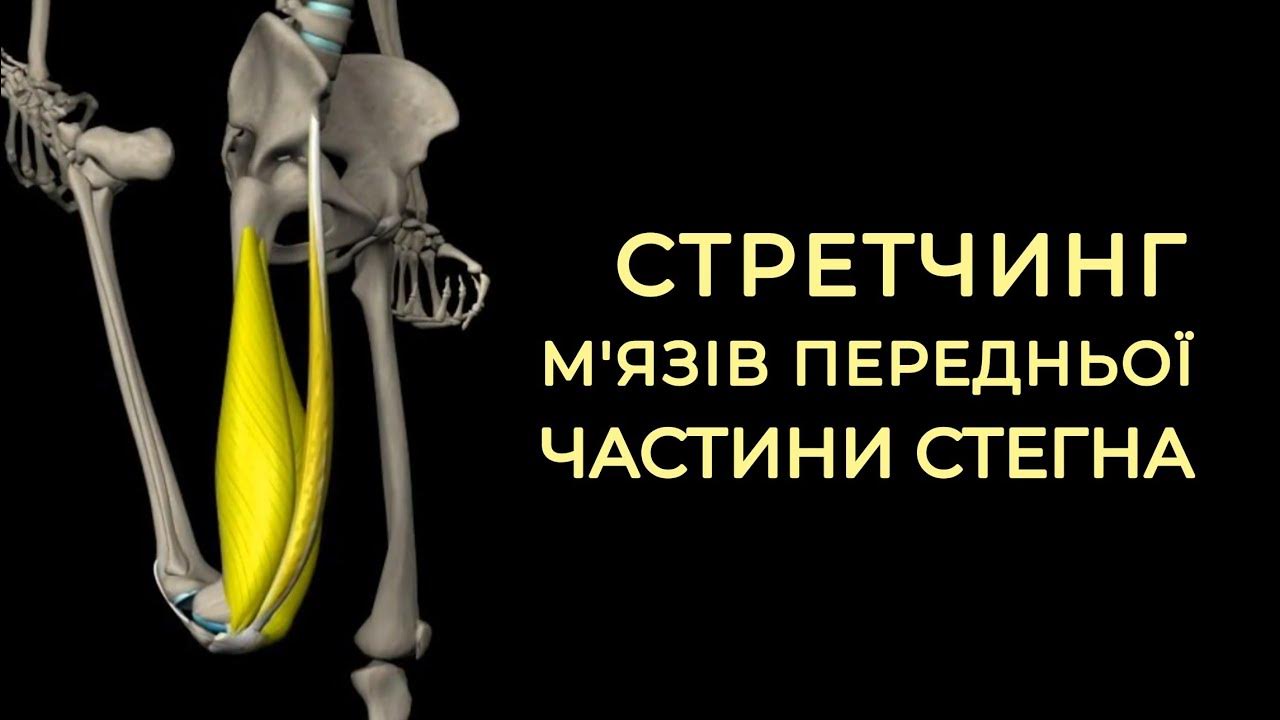 Стретчинг м'язів передньої частини стегна - YouTube
