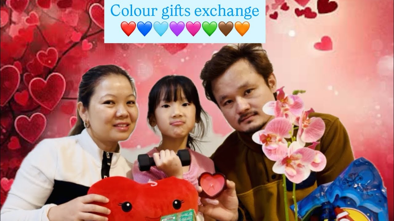 Valentine’s Day special ❤️❤️ || colourful gift exchange 💜🩵🤎 || too much colourful by papachori🤦‍♀️😅😅