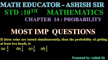 If three coins are tossed simultaneously, then the probability of getting at least two heads, is  (a