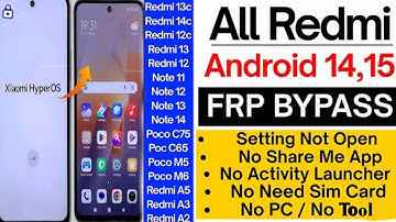 Redmi Note 12 FRP Bypass Android 14 Hyper Os | Gmail/Google Lock Remove | Unlock Google Account Lock