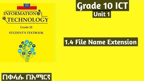 Grade 10 ICT  Unit 1: 1.4 File Extension #Grade10 #Unit1 #ict