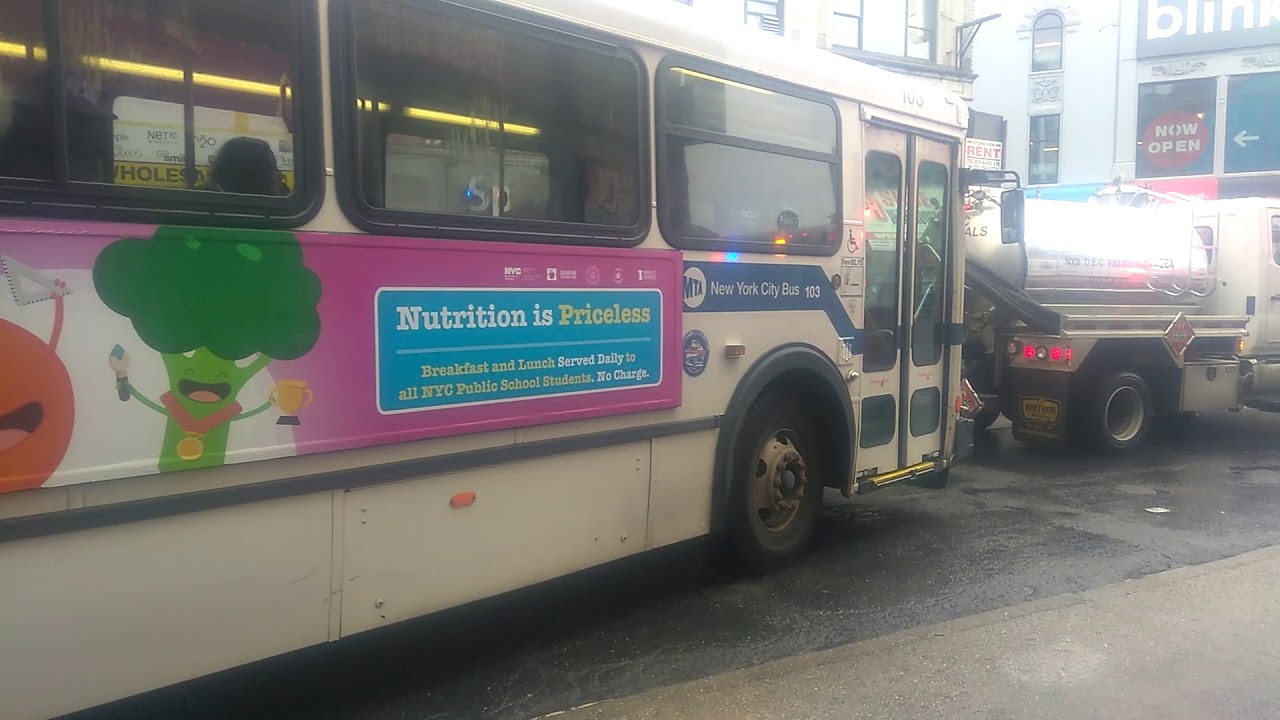 Renumbered 2002 D60 103 (formerly 5525) on Fordham Plaza Bound Bx15 LTD at 3 Av and Westchester Av