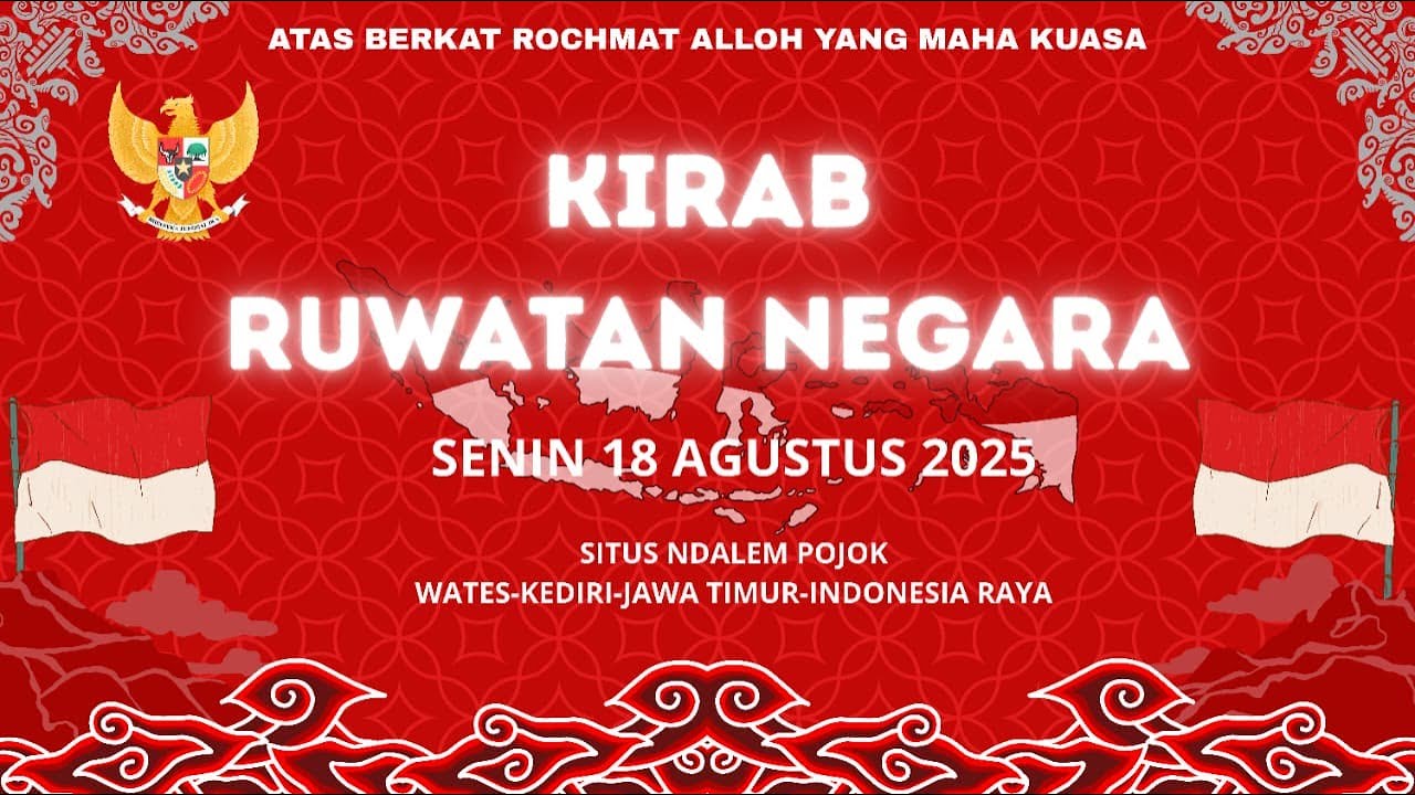 KIRAB RUWATAN NEGARA  MENSYUKURI KEMERDEKAAN BANGSA INDONESIA DAN BERDIRINYA NKRI  KE 80