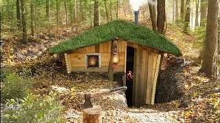 Building a fabulous Dugout for Survival | Alone in a forest Shelter