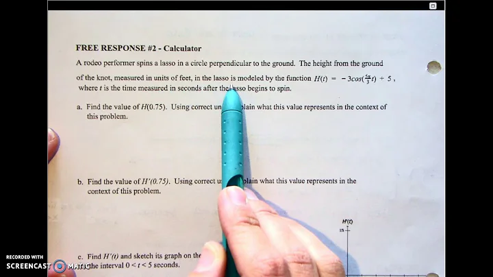 AB Calc Unit 3 Test Review FRQ 1 and 2
