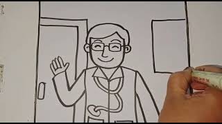 Menggambar dan Mewarnai 'Dokter' untuk TK A di Paud At Taqwa, Rewwin, Waru, Sidoarjo