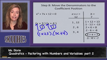 Quadratics - Factoring with Numbers and Variables - part 2